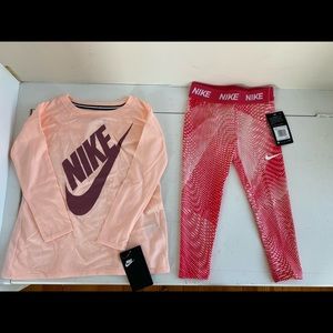 Nike girls leggings & shirt outfit size 4